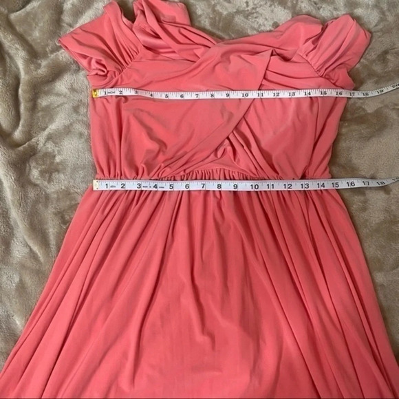 Asos Coral Cold Shoulder Cross Dress size 8 - Picture 6 of 8